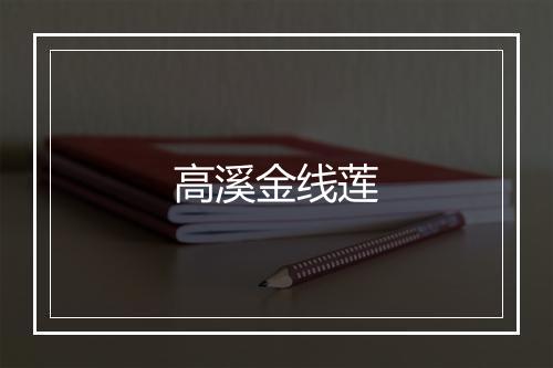 高溪金线莲