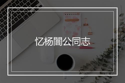 忆杨闇公同志