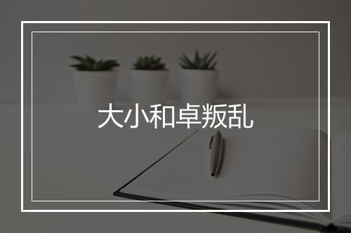 大小和卓叛乱