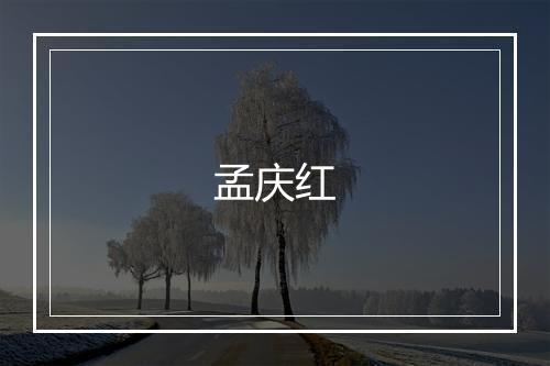 孟庆红