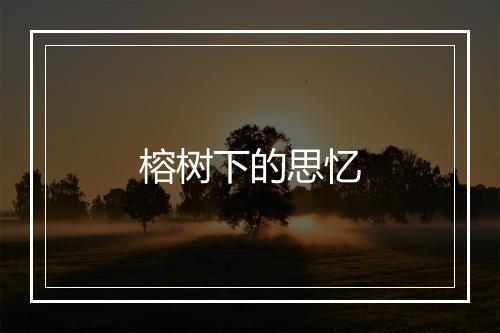 榕树下的思忆