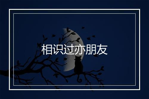 相识过亦朋友