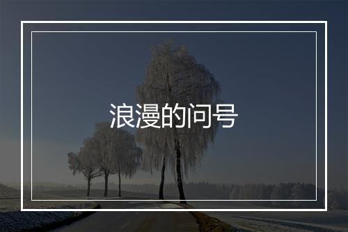 浪漫的问号