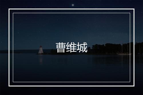 曹维城