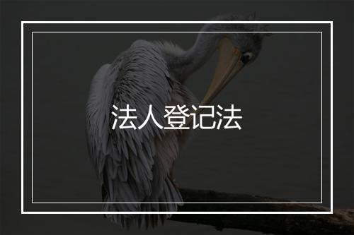 法人登记法