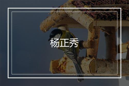 杨正秀