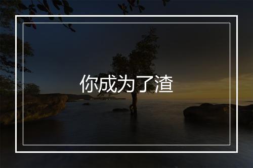 你成为了渣