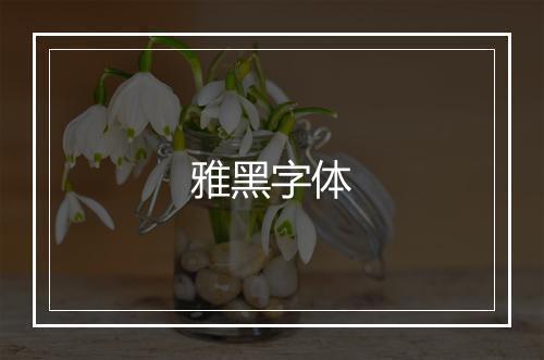 雅黑字体