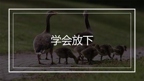 学会放下