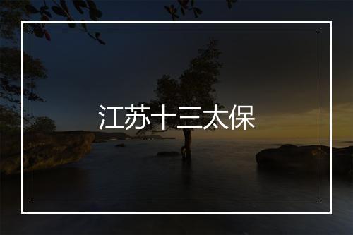 江苏十三太保