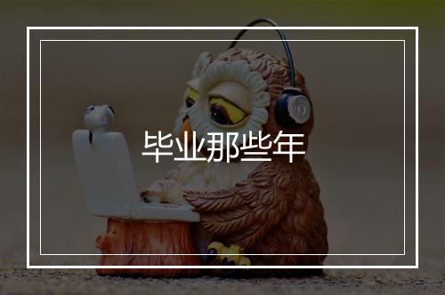 毕业那些年