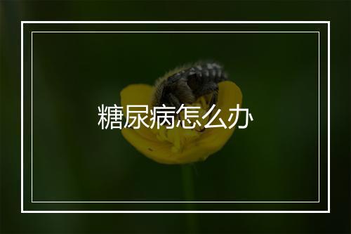 糖尿病怎么办