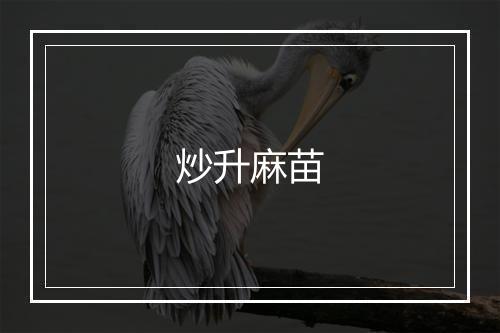 炒升麻苗