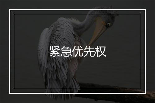 紧急优先权