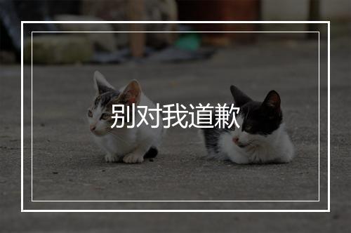 别对我道歉