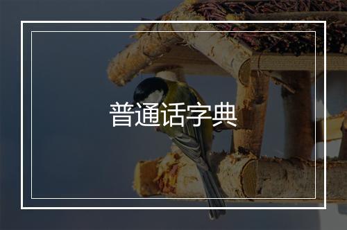 普通话字典