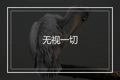 无视一切