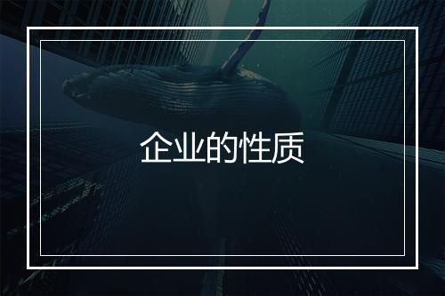 企业的性质