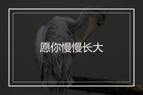 愿你慢慢长大