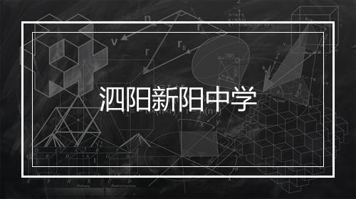 泗阳新阳中学