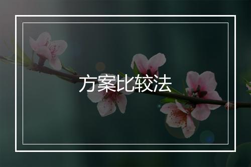 方案比较法