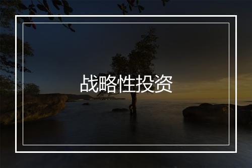 战略性投资