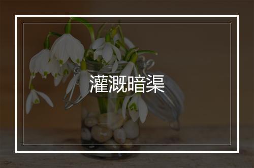 灌溉暗渠