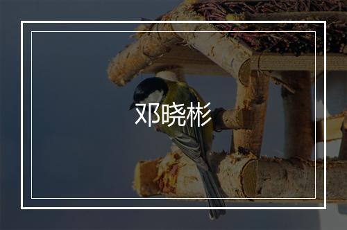 邓晓彬