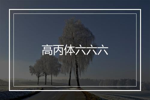 高丙体六六六