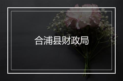 合浦县财政局